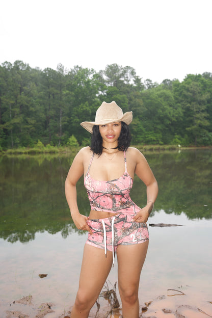 Pink Camo Spandex Shorts