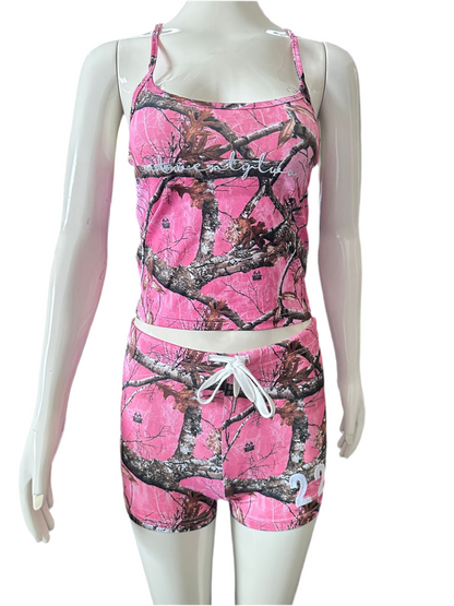 Pink Camo Spandex Shorts